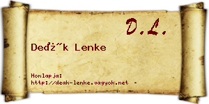 Deák Lenke névjegykártya